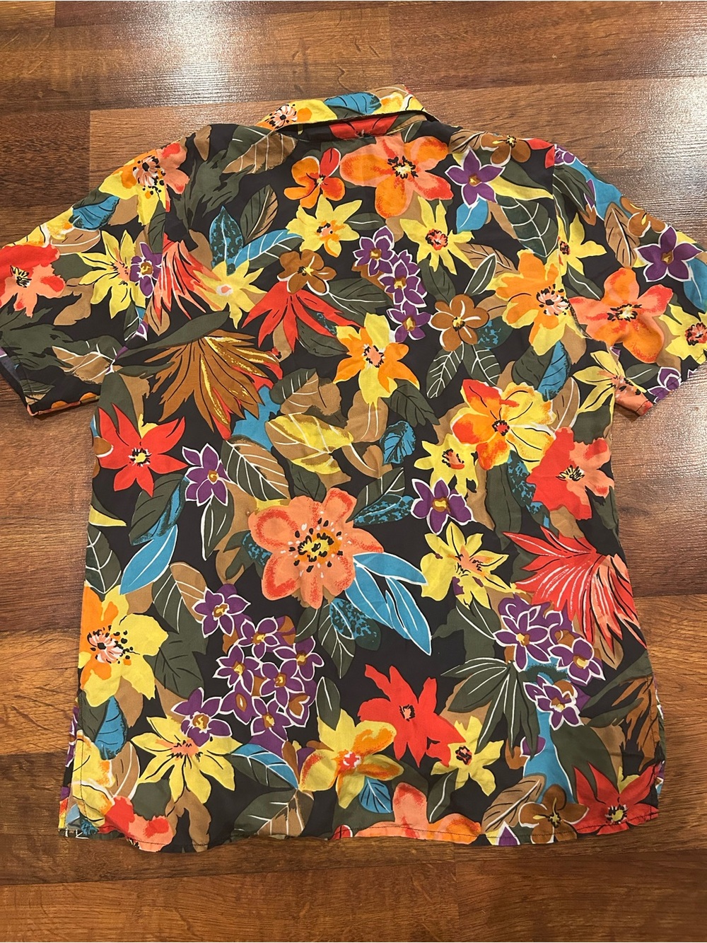 Vintage Colorful Floral Button Up 100% Silk Shirt Womens Small Options Melrose - Picture 5 of 5